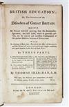 SHERIDAN, THOMAS. British Education; or, The Source of the Disorders of Great Britain.  1756